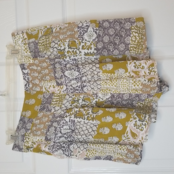 Maeve By Anthropologie Patchwork Boho Pleated Skort Shorts - Picture 4 of 14